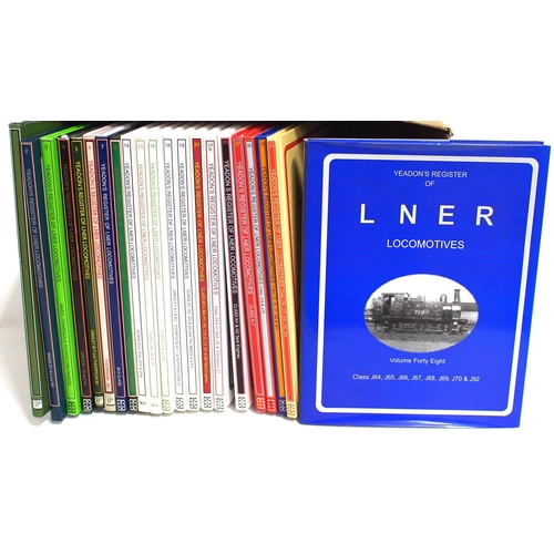 655 - Yeardon's Register of LNER Locomotives hardback books numbers 1-7, 9, 14, 15, 16, 18, 19, 21, 24, 25... 