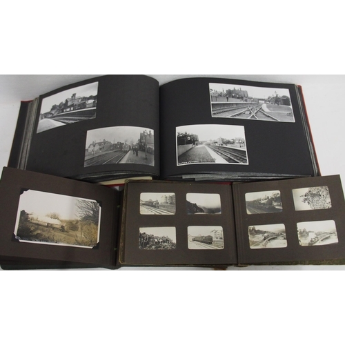 658 - Four photographic albums containing B&W photographs covering CLC, Midland, SR, GWR, Ffestiniog & Sco... 