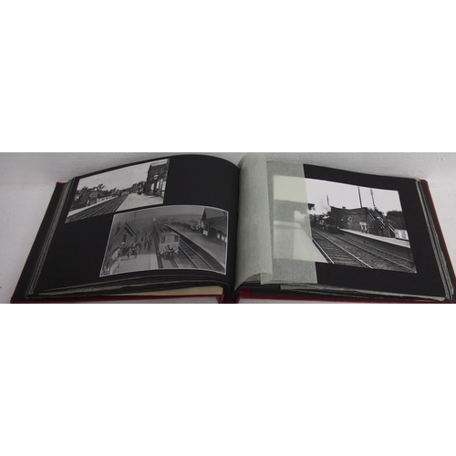 658 - Four photographic albums containing B&W photographs covering CLC, Midland, SR, GWR, Ffestiniog & Sco... 