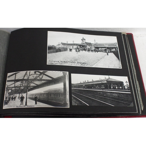 658 - Four photographic albums containing B&W photographs covering CLC, Midland, SR, GWR, Ffestiniog & Sco... 