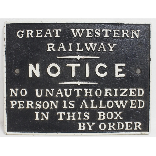 665 - GWR C/I signal box door notice 11