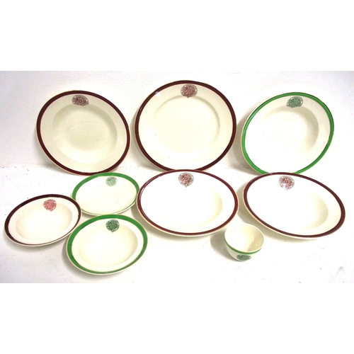 666 - Railway Convalescent Home table china - soup bowls (4), plate, dessert bowls (2), saucer & sugar bow... 