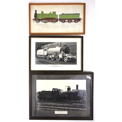 689 - Framed & glazed - Blythe & Tyne Rly No 36 2-4-0, LNER North British K1 62070, NER No 1463. (3) (DESK... 