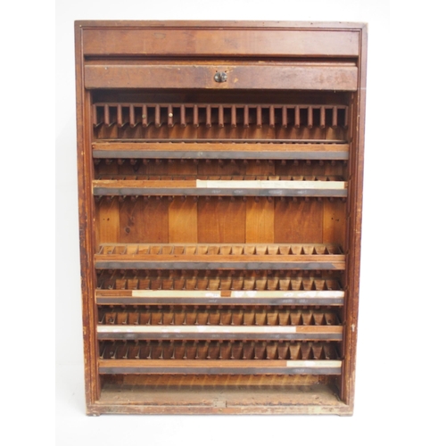 731 - Two wooden station booking office ticket rack cabinets, one branded GWR one with Western Region tick... 