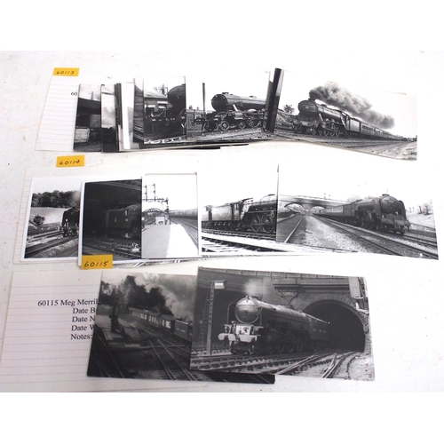 733 - Approx. 750 postcard sized photographs of LNER A1, A2, A3, A4 in numerical index by locomotive numbe... 