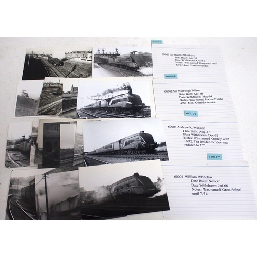 733 - Approx. 750 postcard sized photographs of LNER A1, A2, A3, A4 in numerical index by locomotive numbe... 