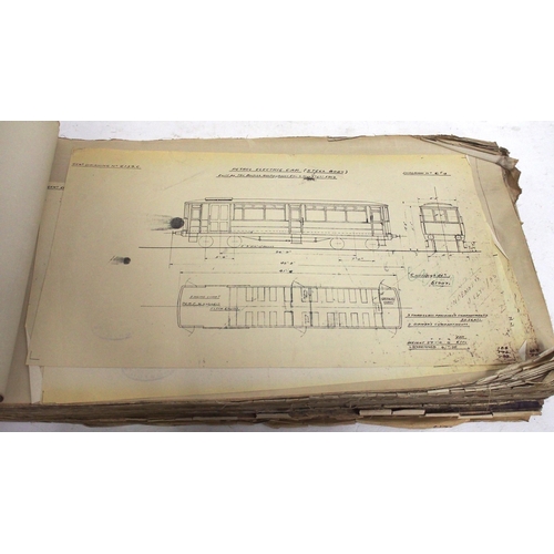 734 - LNER Coaching official stock diagrams ledger up to July 1941, a mass of information in plan format o... 