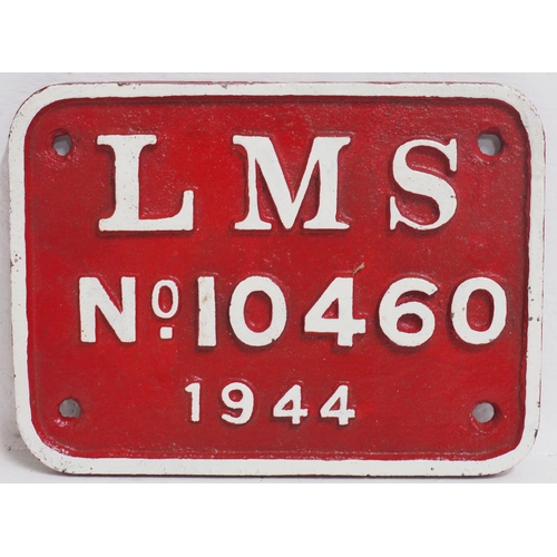 766 - Tenderplate LMS No 10460 1944 from the 4000 gallon tender allocated to Class 5 (4)4835, cast iron, r... 