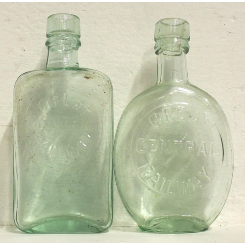 776 - GCR medical glass embossed flasks in good undamaged condition. (2) (D3) (Dispatch by Mailboxes/Colle... 