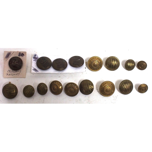 784 - Selection of uniform items - uniform buttons - GWR, LNER, Midland Rly, BR, Pilotman armband one stra... 