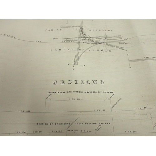 789 - Rhonda & Swansea Bay Railway 1886 GWR plans & sections liberally stamped 