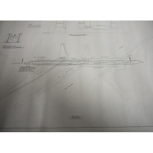 789 - Rhonda & Swansea Bay Railway 1886 GWR plans & sections liberally stamped 