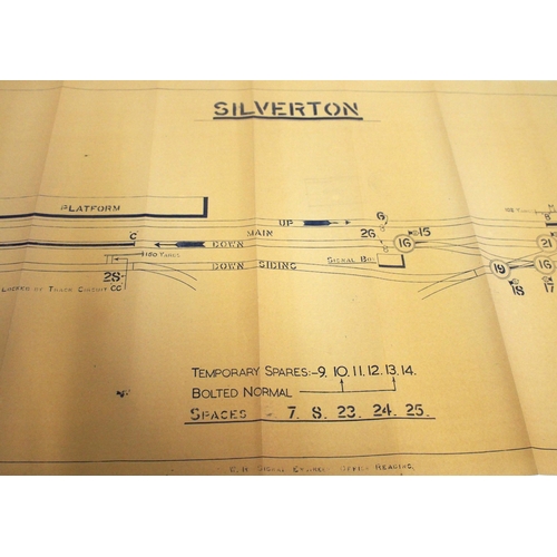 800 - Official BR(W) signal box diagrams (office copies) most with official stamp - PILNING STATION 1942, ... 