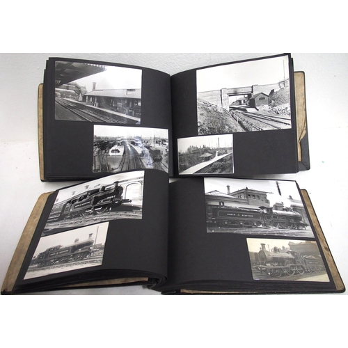 808 - Two photographic albums containing B&W photographs od North Staffordshire Rly locomotives, infrastru... 