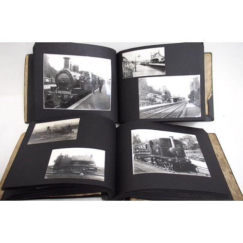 808 - Two photographic albums containing B&W photographs od North Staffordshire Rly locomotives, infrastru... 