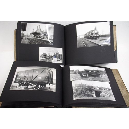 808 - Two photographic albums containing B&W photographs od North Staffordshire Rly locomotives, infrastru... 