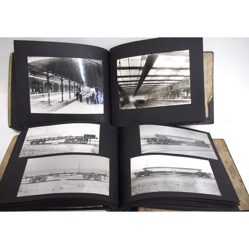 808 - Two photographic albums containing B&W photographs od North Staffordshire Rly locomotives, infrastru... 