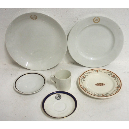 824 - Railway table china - LMS Dining Cars coffee cup, LMS saucers (2), Pullman side plate, LMS Hotels di... 