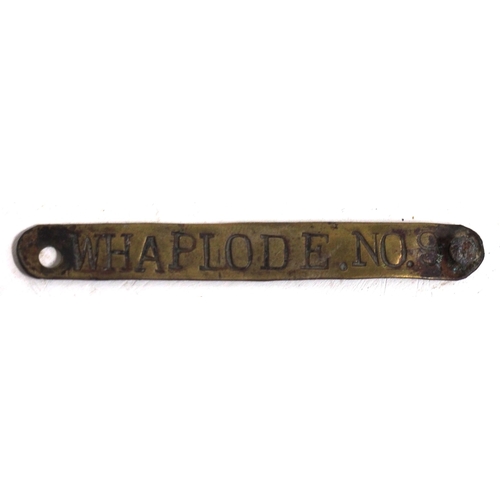 855 - GNR items from WHAPLODE station (Midland & Great Northern Joint Rly) - small brass plate 