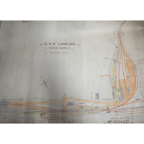 868 - Official GWR survey of the Twyford to Henley on Thames branch on rolled stiff linin surveyed 1920, e... 