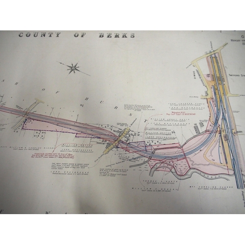 868 - Official GWR survey of the Twyford to Henley on Thames branch on rolled stiff linin surveyed 1920, e... 