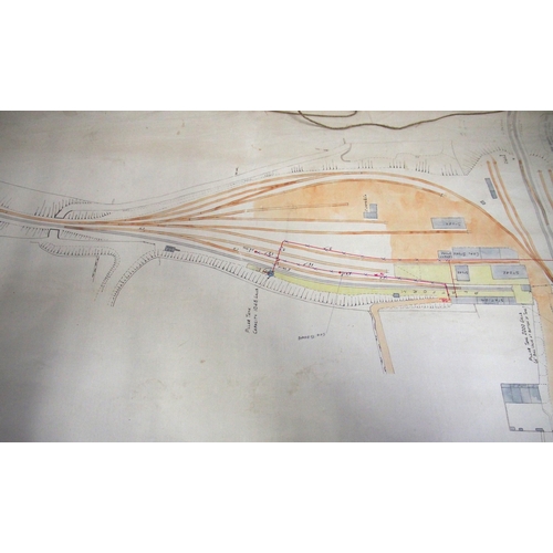 868 - Official GWR survey of the Twyford to Henley on Thames branch on rolled stiff linin surveyed 1920, e... 