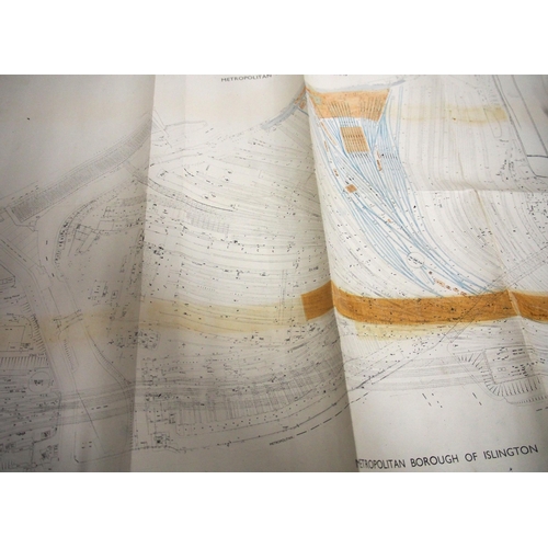 900 - Quantity of rolled paper items - BR(W) stamped OS maps Cardiff Penarth, Porth, Bristol TM, Bedminste... 