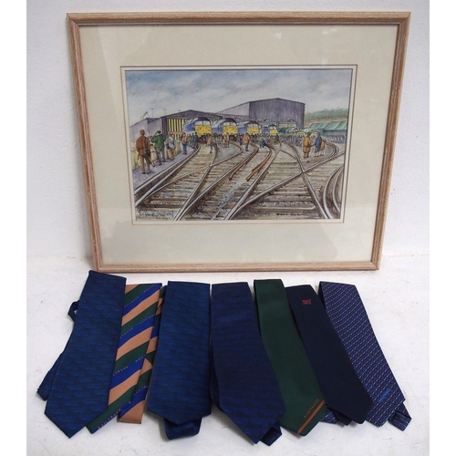 963 - Original artwork of Wimbledon Depot open day 05/05/91 by Yvonne Emmerson, collection of Rail Co neck... 