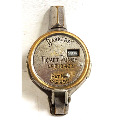 967 - Barker's Ticket Punch No B10423 as used on road motor services in Bradford, Brighton & Edinburgh, at... 