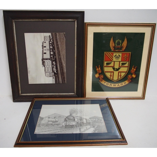 972 - Quantity of framed & glazed prints etc including Kirkby Stephen, GCR Coat of Arms, unmounted prints ... 