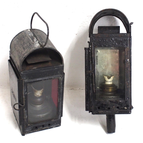 998 - BR(M) Locomotive water gauge lamps, one complete ex service one with loss to porcelain wick shield &... 