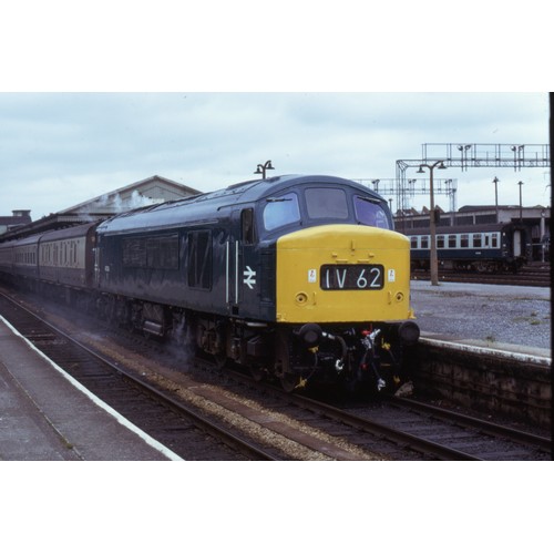 753 - Selection in case of colour 35mm slides in mounts featuring mainly BR 1970s & 80s Diesel & Electric ... 