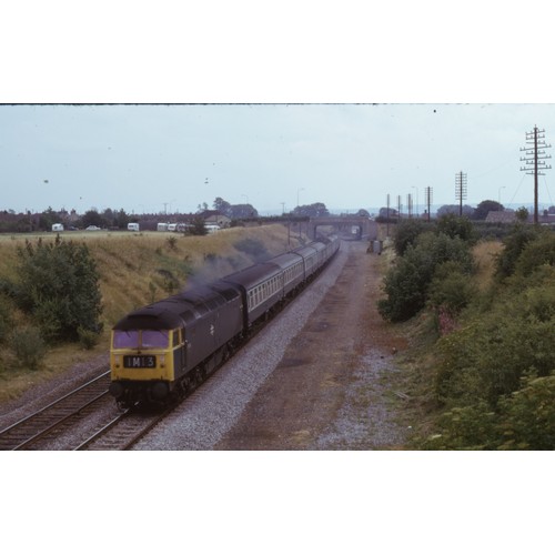 753 - Selection in case of colour 35mm slides in mounts featuring mainly BR 1970s & 80s Diesel & Electric ... 