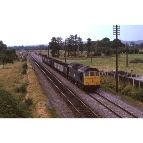 753 - Selection in case of colour 35mm slides in mounts featuring mainly BR 1970s & 80s Diesel & Electric ... 