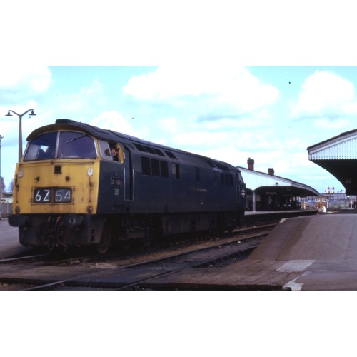 753 - Selection in case of colour 35mm slides in mounts featuring mainly BR 1970s & 80s Diesel & Electric ... 