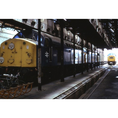 753 - Selection in case of colour 35mm slides in mounts featuring mainly BR 1970s & 80s Diesel & Electric ... 