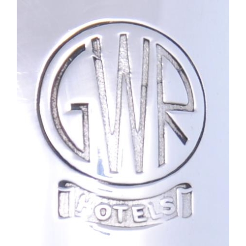 31 - A GWR Hotels coffee pot, by Alexander Clarke and Co, London, the side marked with the roundel device... 