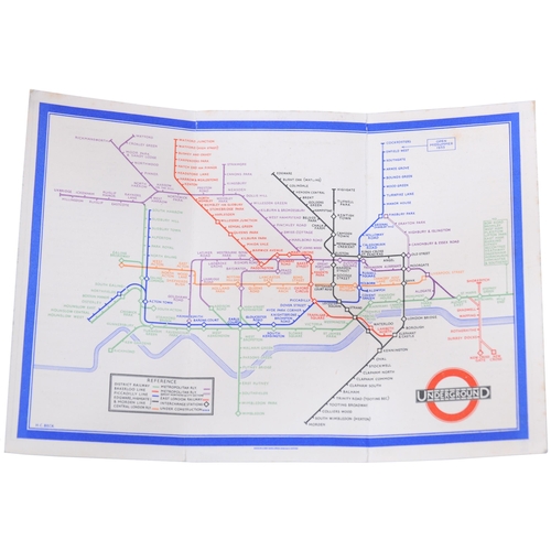 38 - An Underground pocket map, the first edition by Harry Beck, Jan 1933. The cover states 