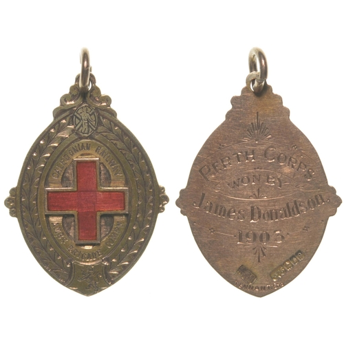 468 - A Medallion, Caledonian Railway Ambulance Brigade, Perth Corps, won by James Donaldson 1903, gold, 1... 