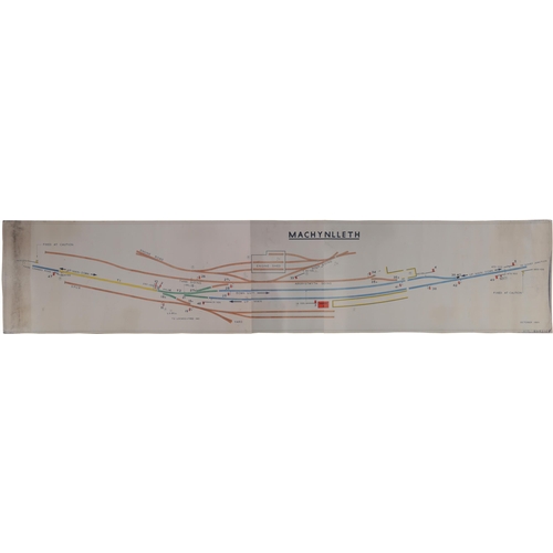 478 - A BR(W) signal box diagram, MACHYNLLETH, October 1959, from the Cambrian route to Aberystwyth and Pw... 