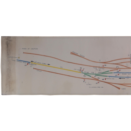 478 - A BR(W) signal box diagram, MACHYNLLETH, October 1959, from the Cambrian route to Aberystwyth and Pw... 