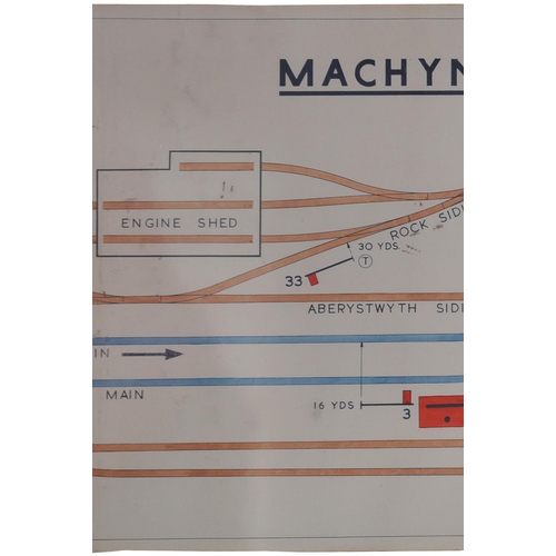 478 - A BR(W) signal box diagram, MACHYNLLETH, October 1959, from the Cambrian route to Aberystwyth and Pw... 