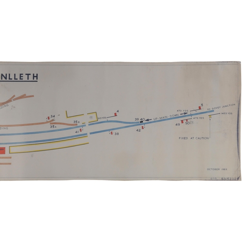 478 - A BR(W) signal box diagram, MACHYNLLETH, October 1959, from the Cambrian route to Aberystwyth and Pw... 