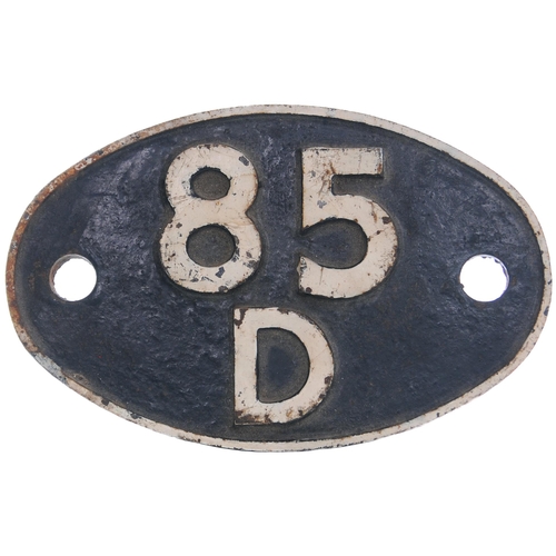 491 - A shedplate, 85D, Kidderminster (1948-January 1961), Bromsgrove (January 1961-September 1964). Repai... 