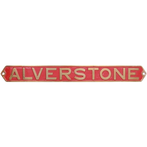 70 - A locomotive nameplate, ALVERSTONE, from a London & South Western Railway O2 Class 0-4-4T No 202 bui... 