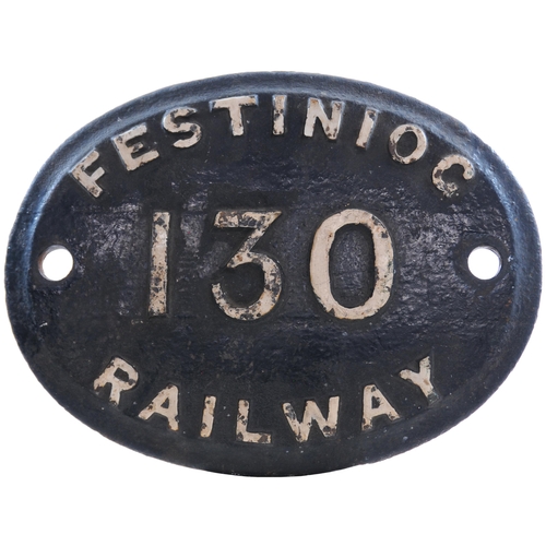 75 - A wagonplate, FESTINIOG RAILWAY, 130, cast iron, 9¾