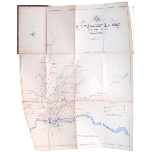 57 - A map, Great Eastern Railway Map Of The General System and Suburban Lines, showing places of interes... 