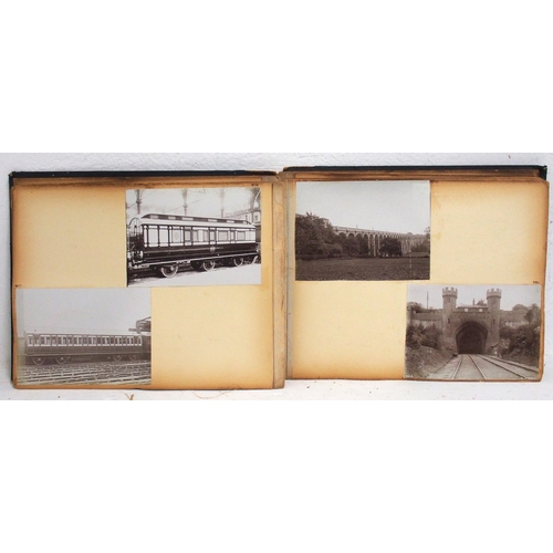 113 - Album of mostly LB&SCR late Victorian / Edwardian sepia photographs, possibly unpublished, LB&SCR x5... 