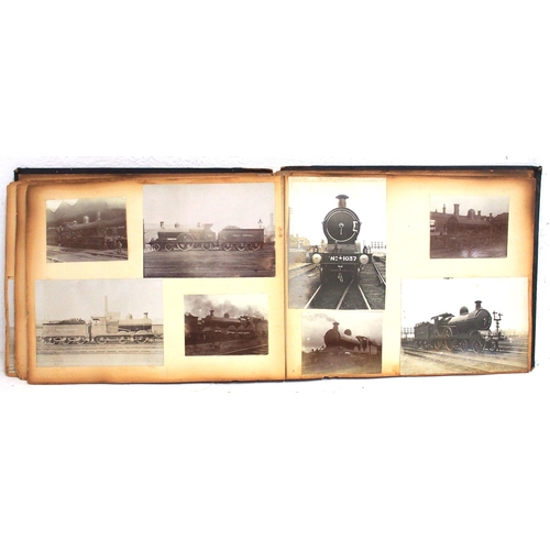 113 - Album of mostly LB&SCR late Victorian / Edwardian sepia photographs, possibly unpublished, LB&SCR x5... 