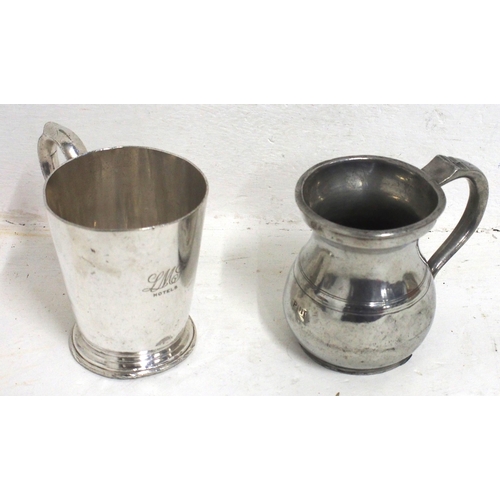 123 - LMS pint tankards both in good used condition. (2) (A3) (Dispatch by Mailboxes/Collect from Banbury ... 